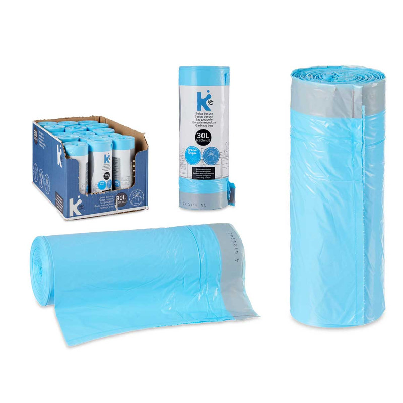 BOLSA BASURA AUTOCIERRE PERFUMADA 30L 20UDS AZUL