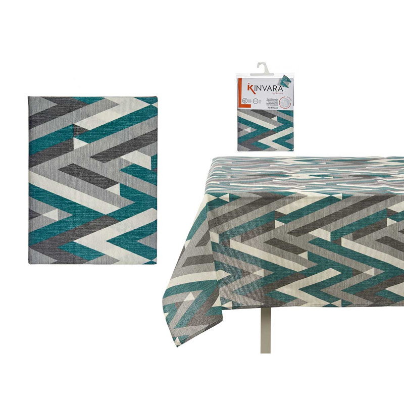 TOALHA MESA LONA ANTIMANCH 140X180CM RISCA CINZA 