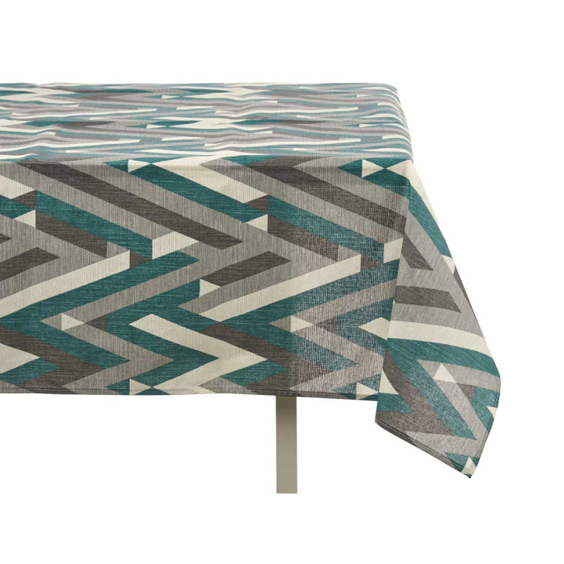 TOALHA MESA LONA ANTIMANCH 140X180CM RISCA CINZA 