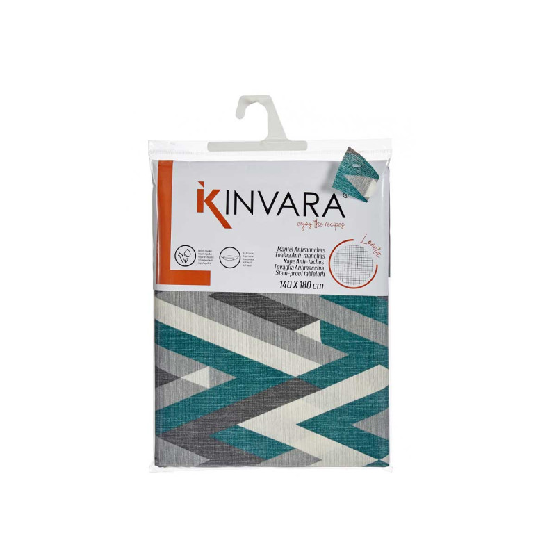 TOALHA MESA LONA ANTIMANCH 140X180CM RISCA CINZA 