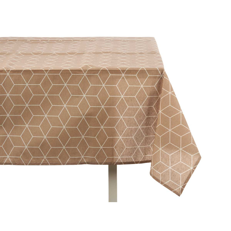 TOALHA MESA LONA ANTIMANCH 140X180CM ABSTRA BEGE 