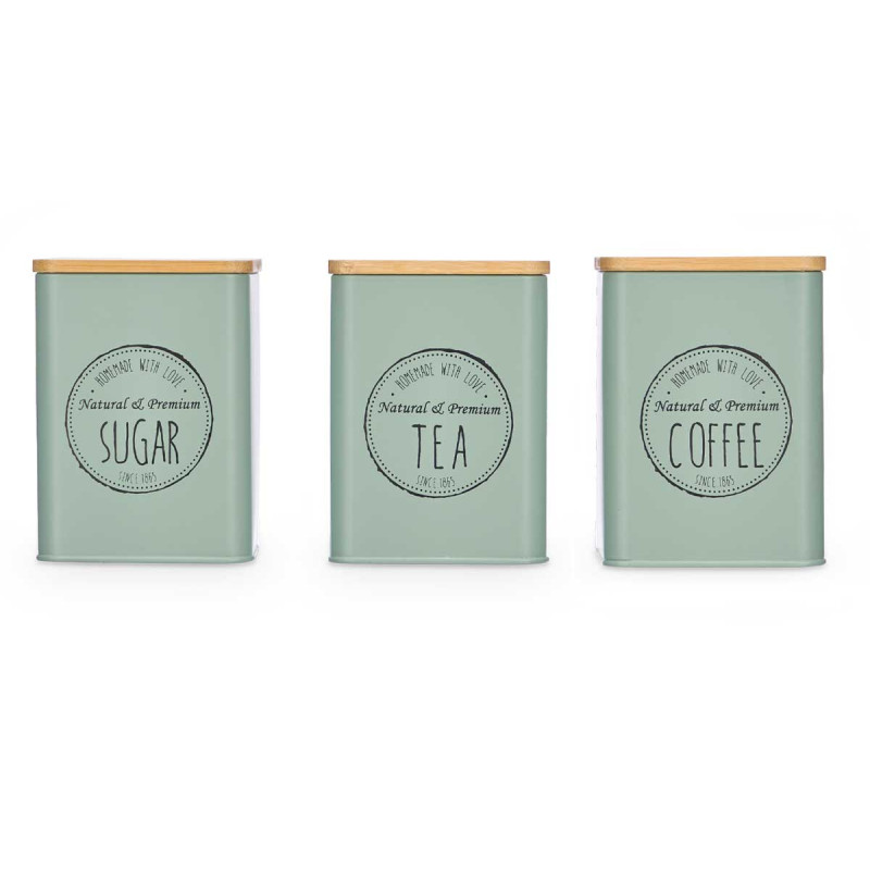 BARATTOLO TAPPO BAMBU 3 MODELLI VERDE MENTA 