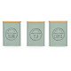 KITCHEN JAR BAMBOO LID ASSORTED 3 GREEN MINT