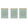 KITCHEN JAR BAMBOO LID ASSORTED 3 GREEN MINT