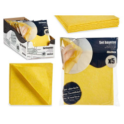 SET 5 STROFINACCI SOFFICI 40X36CM GIALLI