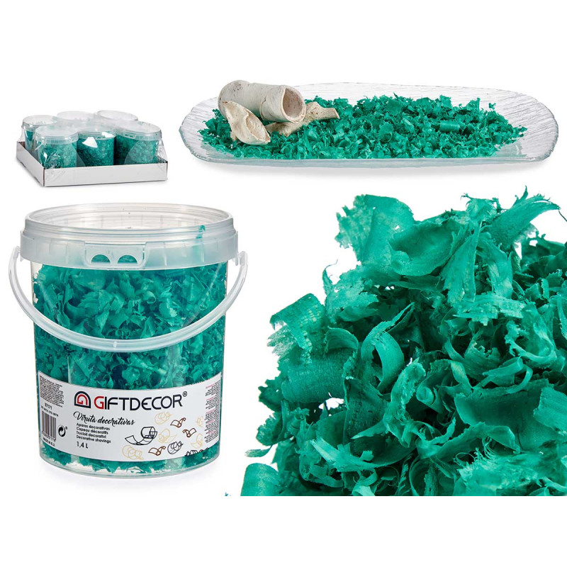 POT COPEAUX DECORATIVE TURQUOISE