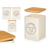 KITCHEN JAR BAMBOO LID ASSORTED 3 CREAM