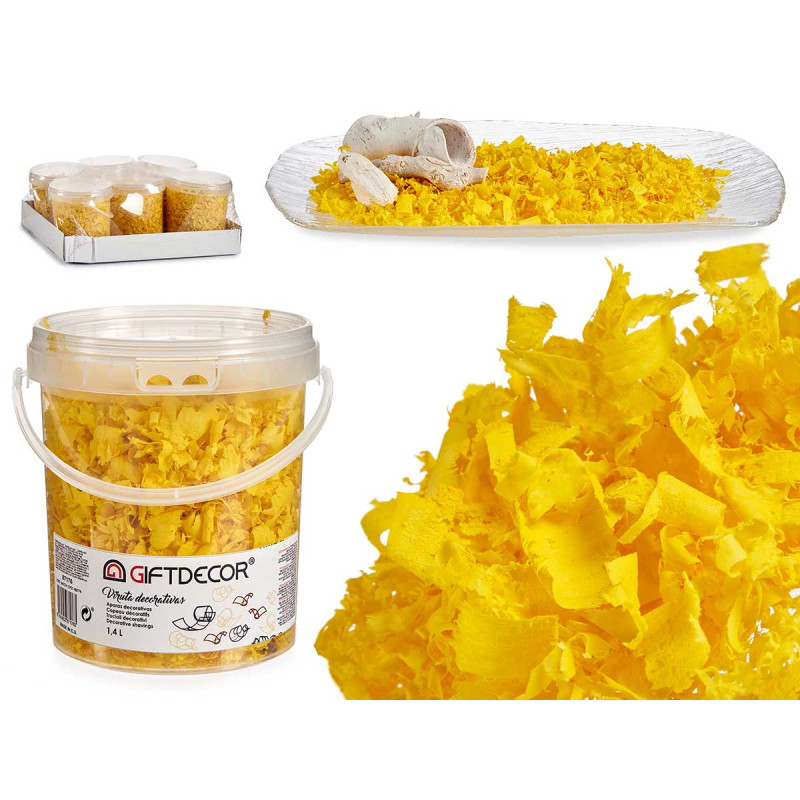 POT COPEAUX DECORATIVE JAUNE