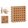 75X75CM WOODEN BOTTLE RACK 36 COMPARTMENTS 