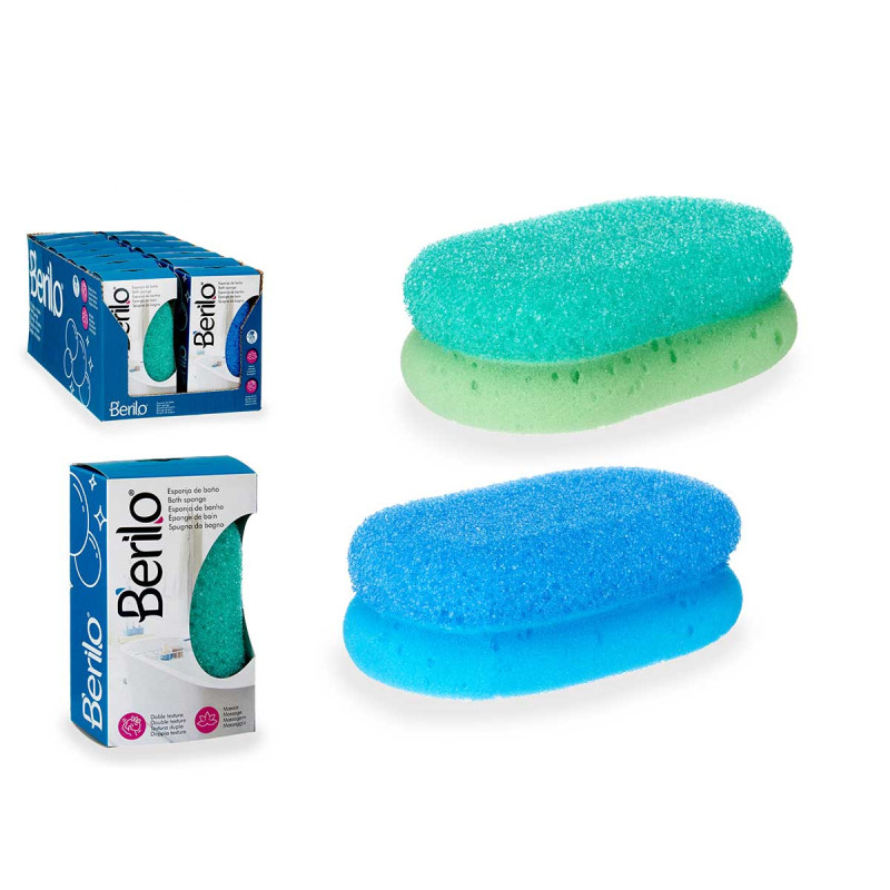 DOUBLE LAYER MASSAGE SPONGE ASSORT 2 COLOURS
