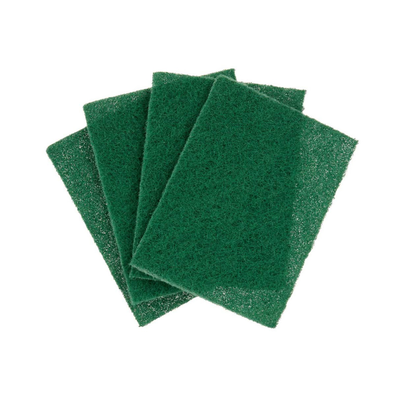 SET 4 GREEN SCOURING PADS EXTRA FIBRE