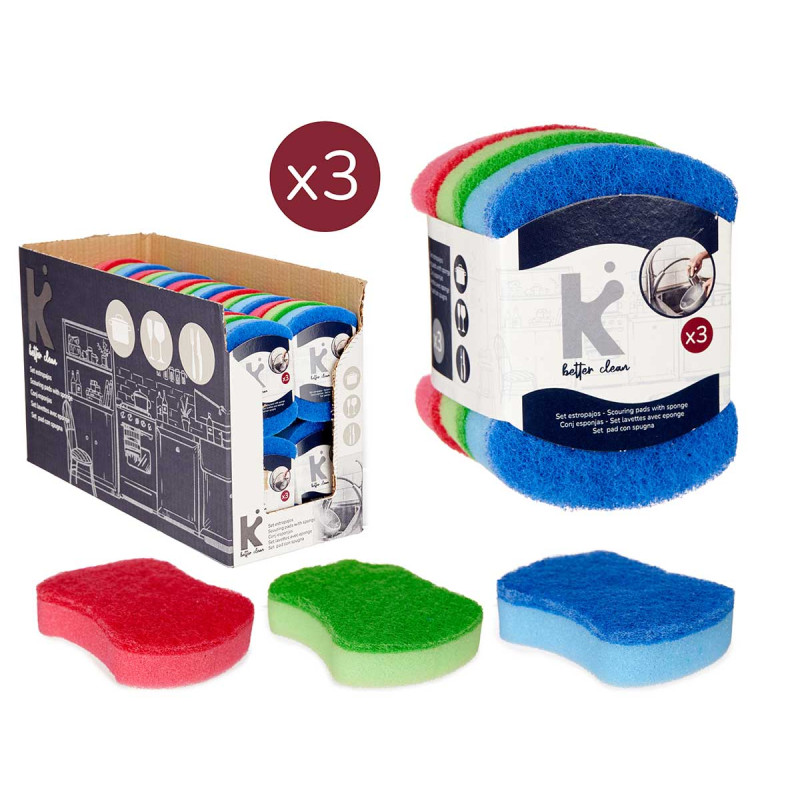 SET 3 MINI SPUGNE CON PAGLIETTA