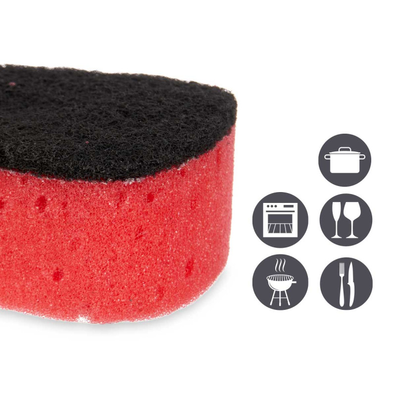BARBECUE OVEN SCOURING PAD WITH SPONGE