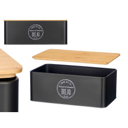BOÎTE À PAIN COUVERCLE EN BAMBOU NOIR