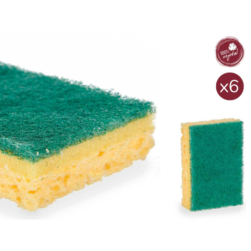 SET 6 THREE-LAYER SCOURING PADS WITH LOOFAH