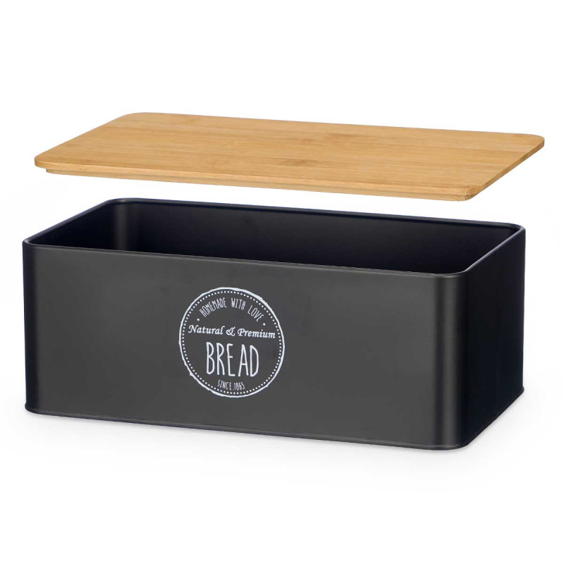 SCATOLA PANE TAPPO BAMBU NERA