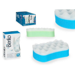DOUBLE LAYER EXFOLIATING SPONGE  ASSORT 2 COLOURS