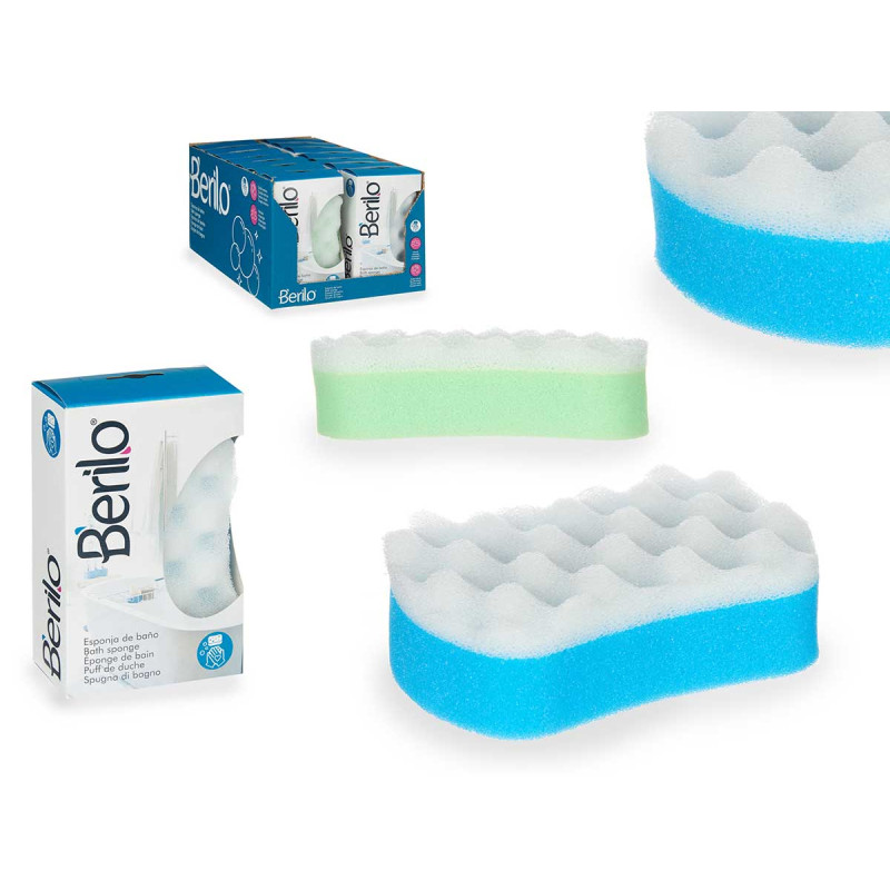 DOUBLE LAYER EXFOLIATING SPONGE  ASSORT 2 COLOURS