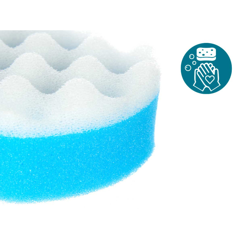 DOUBLE LAYER EXFOLIATING SPONGE  ASSORT 2 COLOURS