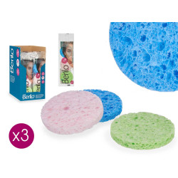SET 3 MAKE UP REMOVER SPONGES ASSORT 3 COLOURS
