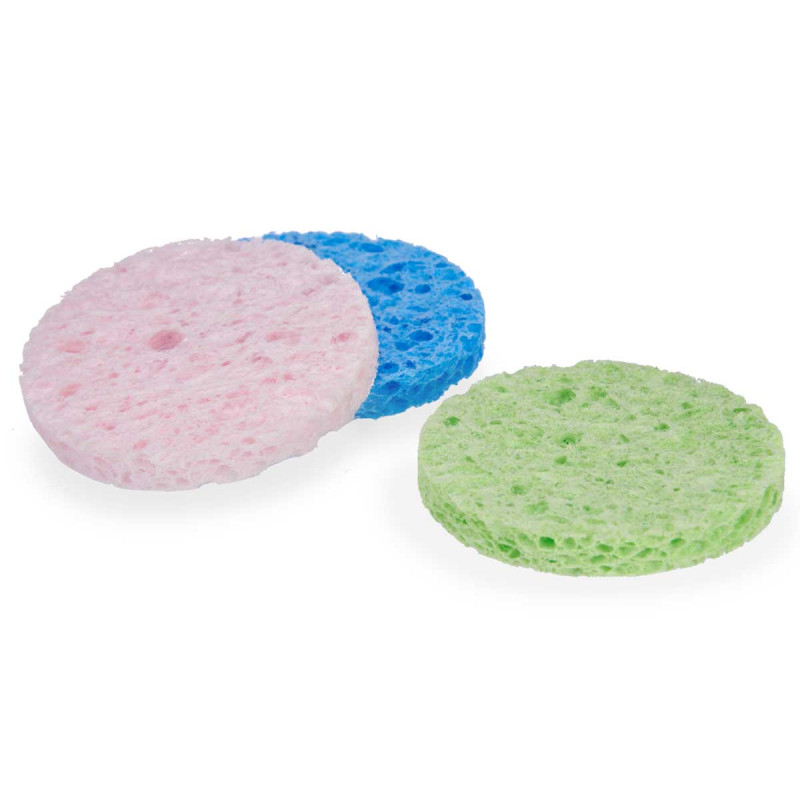 SET 3 MAKE UP REMOVER SPONGES ASSORT 3 COLOURS