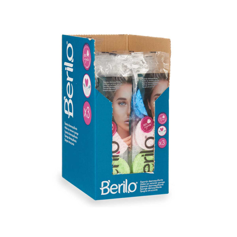 SET 3 MAKE UP REMOVER SPONGES ASSORT 3 COLOURS