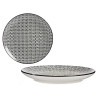 ASSIETTE PLATE 24CM GEOMETRIQUE NOIR