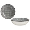 ASSIETTE CREUSE 20CM GEOMETRIQUE NOIR