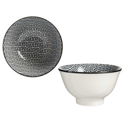 GEOMETRIC BLACK BOWL 16CM