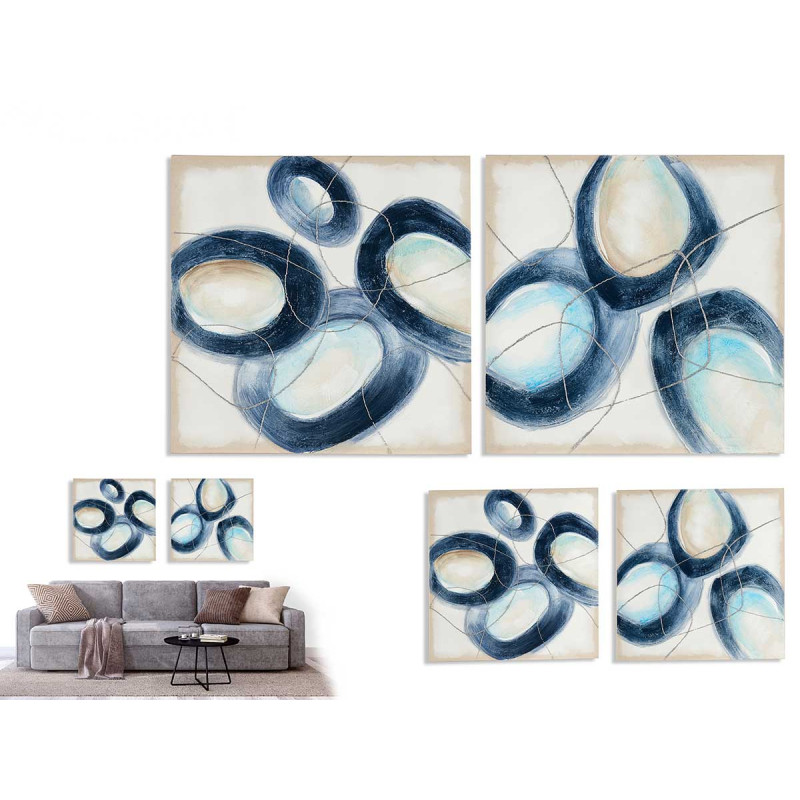 QUADRO ESFERA OVAL AZUL E BRANCO SORT 2 