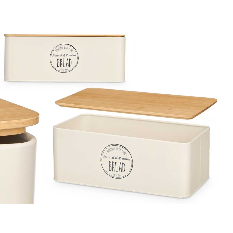 SCATOLA PANE TAPPO BAMBU CREMA