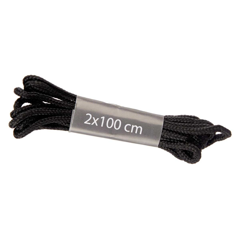 6 BLACK SHOE LACES 100CM