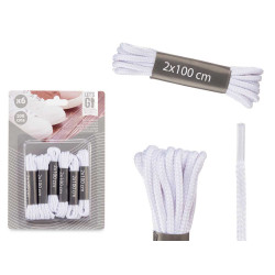 6 WHITE SHOE LACES 100CM