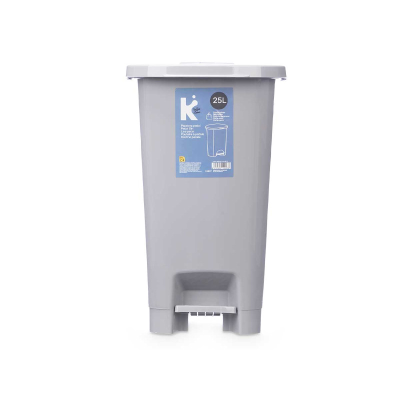 BALDE DO LIXO 25L PEDAL CINZENTO