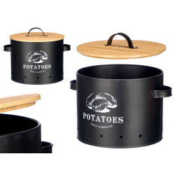 PANIER POMMES DE TERRE COUVERCLE EN BAMBOU NOIR