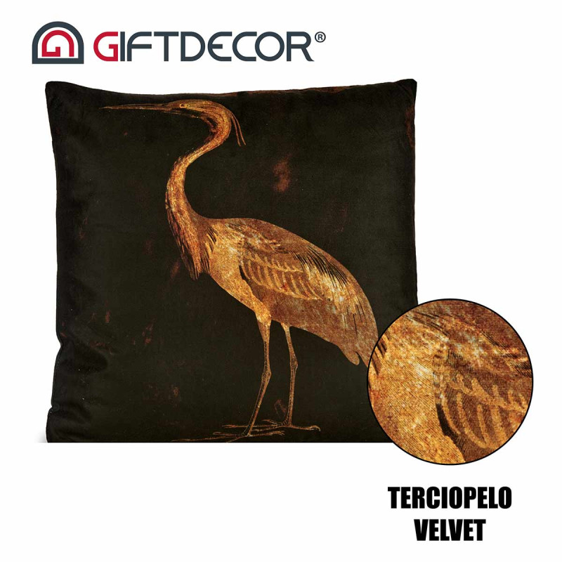 COUSSIN VELOURS HERON GAUCHE 45X45CM