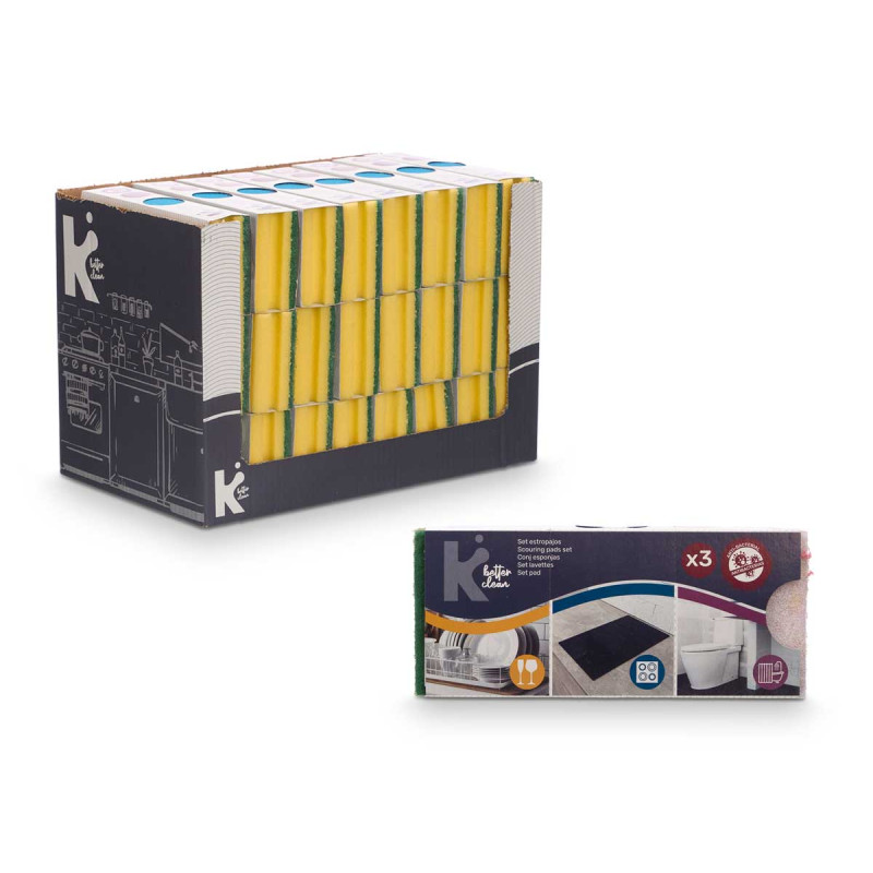 SET 3 SPUGNETTE TRIPLO USO ASSORTITE