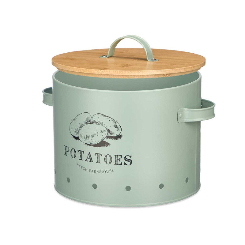 CONTENITORE PER PATATE TAPPO BAMBU VERDE MENTA