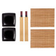 SET 6 BLACK BAMBU AND CERAMIC SUSHI PIECES 