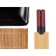 SET 6 BLACK BAMBU AND CERAMIC SUSHI PIECES 