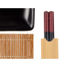 SET 6 BLACK BAMBU AND CERAMIC SUSHI PIECES 