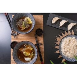 CONJUNTO PARA SUSHI CERAMICA E BAMBU 8 PEÇAS 
