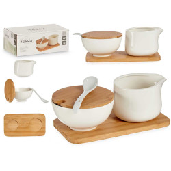 SET ZUCCHERIERA E LATTIERA CERAMICA E BAMBÙ