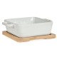 SQUARE TRAY WITH BAMBOO BASE 
