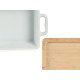 SQUARE TRAY WITH BAMBOO BASE 