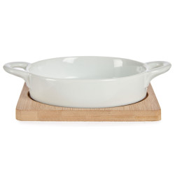 BANDEJA REDONDA COM BASE BAMBU 12,5CM 