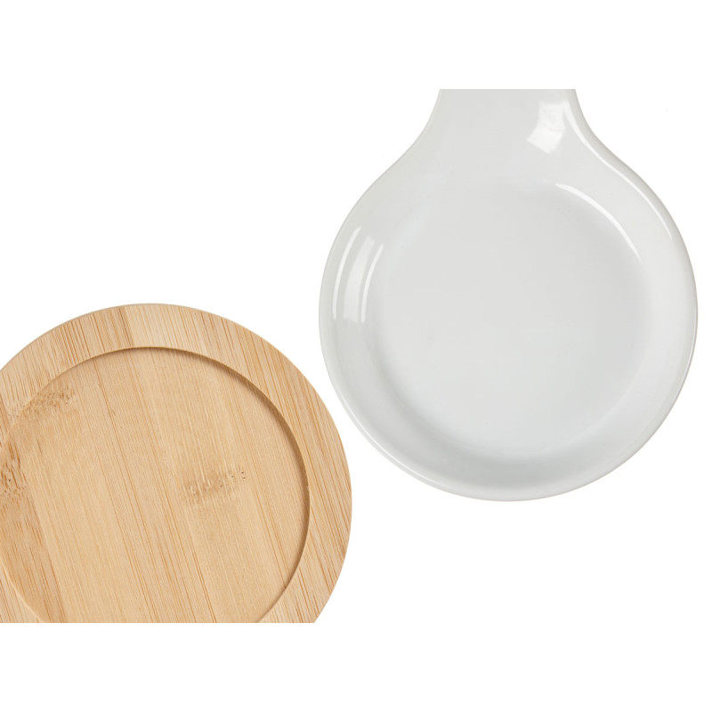 VASSOIO APERITIVO CUCCHIAIO CERAMICA BASE BAMBÙ