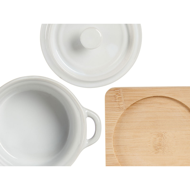 PENTOLA CERAMICA ROTONDA CON BASE BAMBÙ