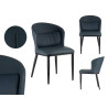 FAUTEUIL BLEU DOSSIER ROND AVEC COUSSIN 