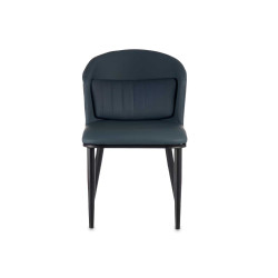 FAUTEUIL BLEU DOSSIER ROND AVEC COUSSIN 